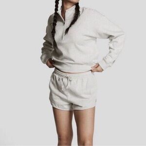 🦋 $20 PINK Heather Gray Quarter Zip